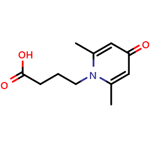 Chemical structure of 4-(2,6-dimethyl-4-oxopyridin-1(4H)-yl)butanoic acid , CAS 933690-54-1, AChemBlock Q58244