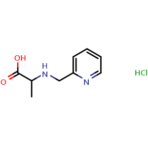Chemical structure of (pyridin-2-ylmethyl)alanine hydrochloride , CAS 1396962-73-4, AChemBlock Q58248