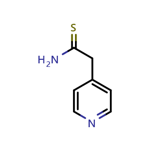 Chemical structure of 2-(pyridin-4-yl)ethanethioamide , CAS 5451-38-7, AChemBlock Q58253
