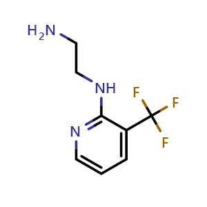 Chemical structure of N1-(3-(trifluoromethyl)pyridin-2-yl)ethane-1,2-diamine , CAS 170353-21-6, AChemBlock Q58256