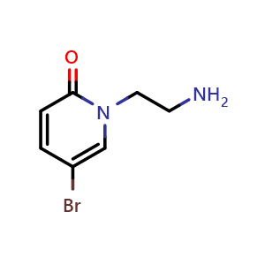 Chemical structure of 1-(2-aminoethyl)-5-bromopyridin-2(1H)-one , CAS 1016784-09-0, AChemBlock Q58261