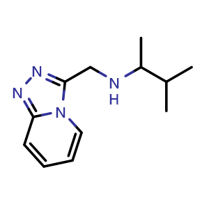 Chemical structure of N-([1,2,4]triazolo[4,3-a]pyridin-3-ylmethyl)-3-methylbutan-2-amine , CAS 1042524-08-2, AChemBlock Q58273