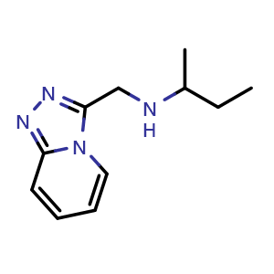 Chemical structure of N-([1,2,4]triazolo[4,3-a]pyridin-3-ylmethyl)butan-2-amine , CAS 1042564-81-7, AChemBlock Q58274