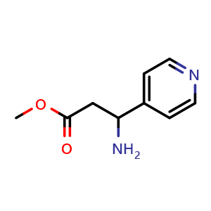 Chemical structure of methyl 3-amino-3-(pyridin-4-yl)propanoate , CAS 257635-47-5, AChemBlock Q58292