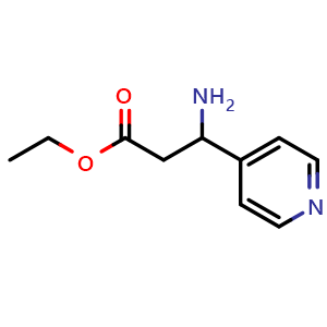 Chemical structure of ethyl 3-amino-3-(pyridin-4-yl)propanoate , CAS 77742-28-0, AChemBlock Q58293
