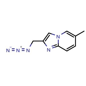 Chemical structure of 2-(azidomethyl)-6-methylimidazo[1,2-a]pyridine , CAS 1249915-92-1, AChemBlock Q58347