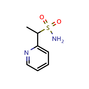 Chemical structure of 1-(pyridin-2-yl)ethane-1-sulfonamide , CAS 1249535-80-5, AChemBlock Q58372