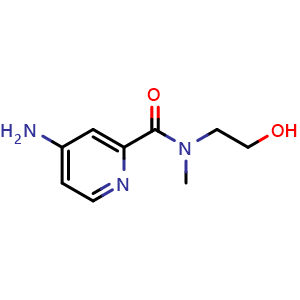 Chemical structure of 4-amino-N-(2-hydroxyethyl)-N-methylpicolinamide , CAS 1248484-11-8, AChemBlock Q58376