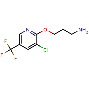 Chemical structure of 3-((3-chloro-5-(trifluoromethyl)pyridin-2-yl)oxy)propan-1-amine , CAS 101660-75-7, AChemBlock Q58391