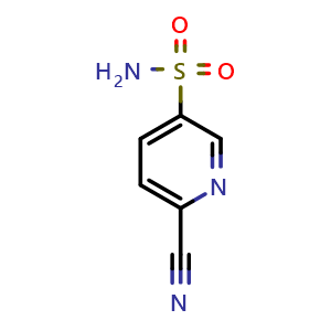 Chemical structure of 6-cyanopyridine-3-sulfonamide , CAS 928139-32-6, AChemBlock Q58417