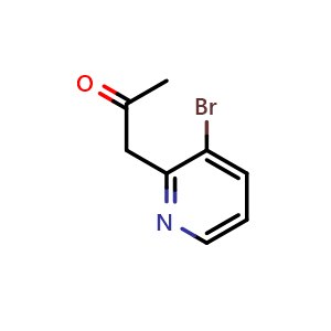 Chemical structure of 1-(3-bromopyridin-2-yl)propan-2-one , CAS 1408959-01-2, AChemBlock Q58439