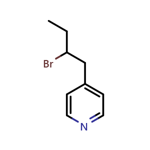 Chemical structure of 4-(2-bromobutyl)pyridine , CAS 1342161-11-8, AChemBlock Q58440