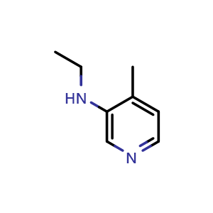 Chemical structure of N-ethyl-4-methylpyridin-3-amine , CAS 1341889-55-1, AChemBlock Q58450