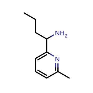 Chemical structure of 1-(6-methylpyridin-2-yl)butan-1-amine , CAS 1270372-52-5, AChemBlock Q58458