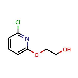 Chemical structure of 2-((6-chloropyridin-2-yl)oxy)ethan-1-ol , CAS 104472-98-2, AChemBlock Q58465