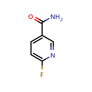 Chemical structure of 6-fluoronicotinamide , CAS 369-50-6, AChemBlock Q58490