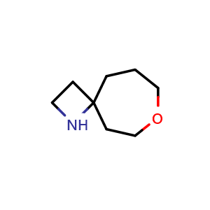 Chemical structure of 7-oxa-1-azaspiro[3.6]decane , CAS 1214875-16-7, AChemBlock Q58526