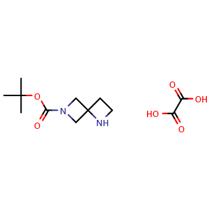 Chemical structure of tert-butyl 1,6-diazaspiro[3.3]heptane-6-carboxylate oxalate , CAS 1359656-86-2, AChemBlock Q58528