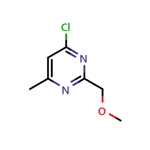 Chemical structure of 4-chloro-2-(methoxymethyl)-6-methylpyrimidine , CAS 3122-80-3, AChemBlock Q58540