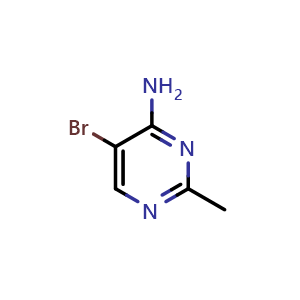 Chemical structure of 5-bromo-2-methylpyrimidin-4-amine , CAS 24343-95-1, AChemBlock Q58561