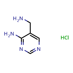 Chemical structure of 5-(aminomethyl)pyrimidin-4-amine hydrochloride , CAS 856971-58-9, AChemBlock Q58608
