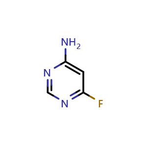 Chemical structure of 6-fluoropyrimidin-4-amine , CAS 51421-96-6, AChemBlock Q58616