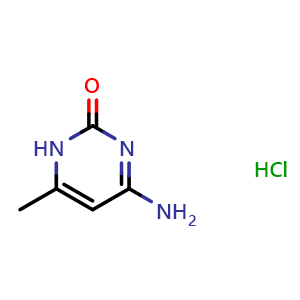 Chemical structure of 4-amino-6-methylpyrimidin-2(1H)-one hydrochloride , CAS 141625-40-3, AChemBlock Q58668