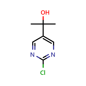 Chemical structure of 2-(2-Chloropyrimidin-5-yl)propan-2-ol , CAS 110100-09-9, AChemBlock Q58686