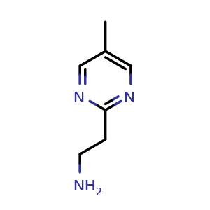 Chemical structure of 2-(5-methylpyrimidin-2-yl)ethan-1-amine , CAS 933682-87-2, AChemBlock Q58694