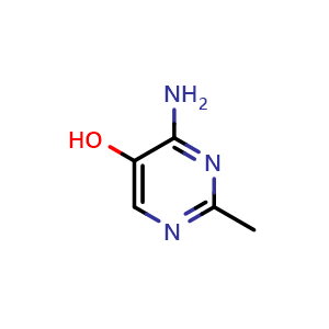 Chemical structure of 4-amino-2-methylpyrimidin-5-ol , CAS 20783-19-1, AChemBlock Q58695