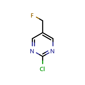 Chemical structure of 2-chloro-5-(fluoromethyl)pyrimidine , CAS 1334418-81-3, AChemBlock Q58702