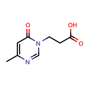 Chemical structure of 3-(4-methyl-6-oxopyrimidin-1(6H)-yl)propanoic acid , CAS 1249567-59-6, AChemBlock Q58728