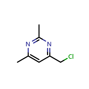 Chemical structure of 4-(chloromethyl)-2,6-dimethylpyrimidine , CAS 89966-86-9, AChemBlock Q58766