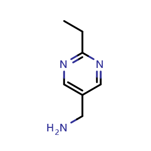 Chemical structure of (2-ethylpyrimidin-5-yl)methanamine , CAS 1341481-76-2, AChemBlock Q58768