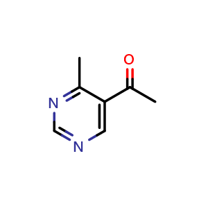 Chemical structure of 1-(4-methylpyrimidin-5-yl)ethan-1-one , CAS 87379-42-8, AChemBlock Q58769