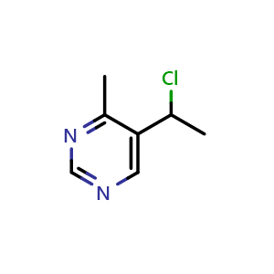 Chemical structure of 5-(1-chloroethyl)-4-methylpyrimidine , CAS 1344300-58-8, AChemBlock Q58770