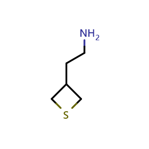 Chemical structure of 2-(thietan-3-yl)ethan-1-amine , CAS 1352242-97-7, AChemBlock Q58816