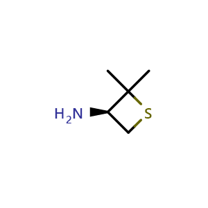 Chemical structure of (R)-2,2-dimethylthietan-3-amine , CAS 1909286-67-4, AChemBlock Q58818