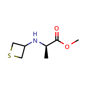 Chemical structure of methyl thietan-3-yl-D-alaninate , CAS 1867604-73-6, AChemBlock Q58912