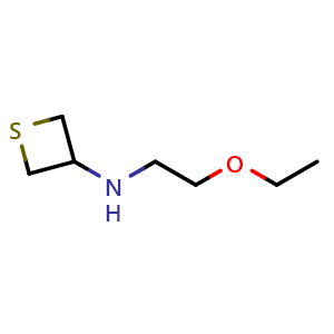 Chemical structure of N-(2-ethoxyethyl)thietan-3-amine , CAS 1852218-66-6, AChemBlock Q59035