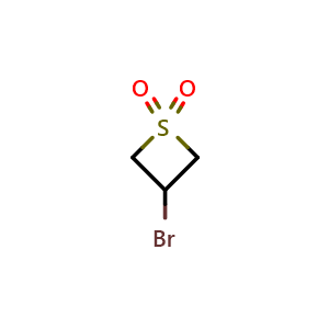 Chemical structure of 3-bromothietane 1,1-dioxide , CAS 59463-72-8, AChemBlock Q59093