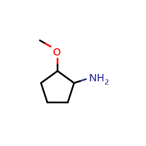 Chemical structure of 2-methoxycyclopentan-1-amine , CAS 954582-89-9, AChemBlock Q59137