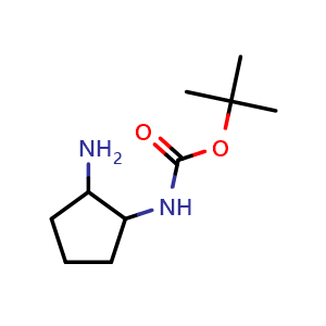 Chemical structure of tert-butyl (2-aminocyclopentyl)carbamate , CAS 1193388-07-6, AChemBlock Q59139