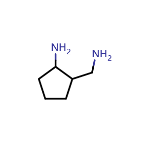 Chemical structure of 2-(aminomethyl)cyclopentan-1-amine , CAS 21544-02-5, AChemBlock Q59144