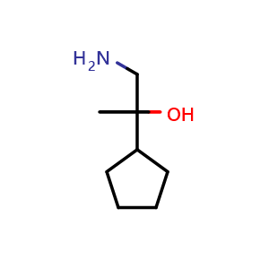 Chemical structure of 1-amino-2-cyclopentylpropan-2-ol , CAS 1249360-64-2, AChemBlock Q59152