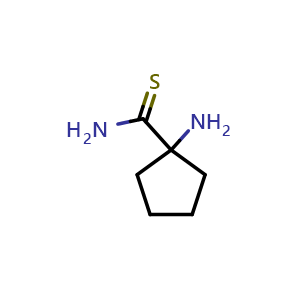 Chemical structure of 1-aminocyclopentane-1-carbothioamide , CAS 1334146-12-1, AChemBlock Q59159