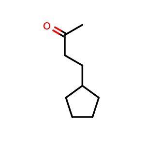 Chemical structure of 4-cyclopentylbutan-2-one , CAS 18216-75-6, AChemBlock Q59160