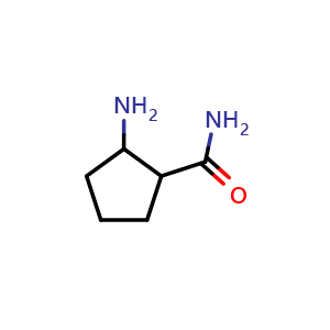 Chemical structure of 2-aminocyclopentane-1-carboxamide , CAS 248607-72-9, AChemBlock Q59162