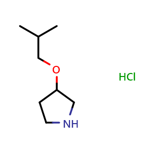 Chemical structure of 3-isobutoxypyrrolidine hydrochloride , CAS 1394042-72-8, AChemBlock Q59196