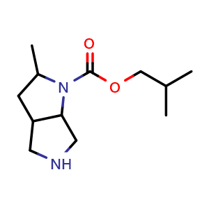Chemical structure of isobutyl 2-methylhexahydropyrrolo[3,4-b]pyrrole-1(2H)-carboxylate , CAS 1218288-32-4, AChemBlock Q59203
